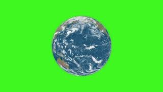 Earth Rotation Loop Green Screen Hd