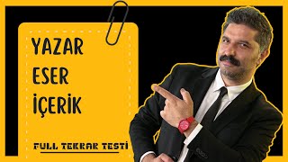 Yazar - Eser - İçerik Full Tekrar Testi̇ Rüştü Hoca