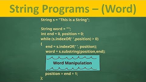Solve any Java String program (word programs)
