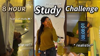 Can I Study 8 hours consistently? ( *REALISTIC* 8 hours Study Challenge , Study vlog )