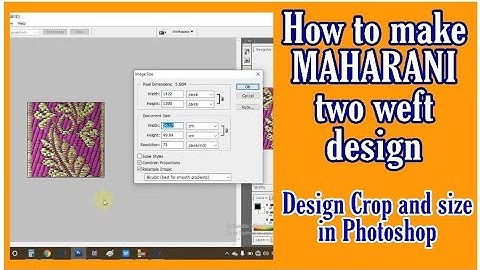 Maharani two weft design cropping and sizing in photoshop | Jacquard Design | Textalk
