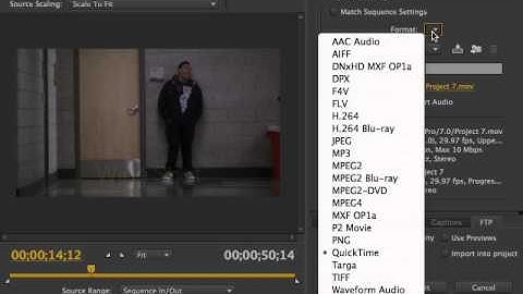 Export Video as H 264