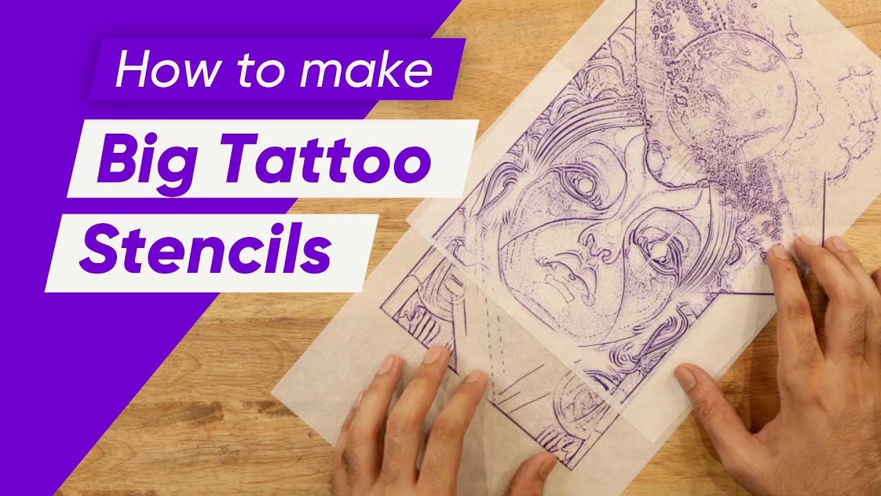 how-to-make-stencils-for-big-tattoo-designs-make-big-tattoo-stencils-youtube