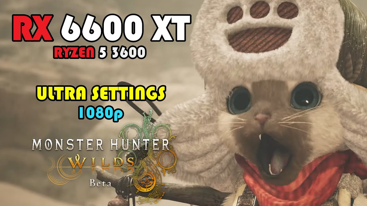 MONSTER HUNTER WILDS RX 6600XT + RYZEN 5 3600 Benchmark @ 1080p Ultra Settings