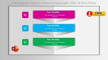 3 Rectangular Options Animated Infographic Slide in PowerPoint