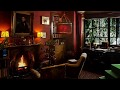 Ambience/ASMR: Edwardian Library/Study with Fireplace &amp; Snowfall, 4 Hours