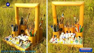 Bamboo Craft.  How to make a bamboo  paint brush holder. #bamboo #diy #bamboocrafts screenshot 1