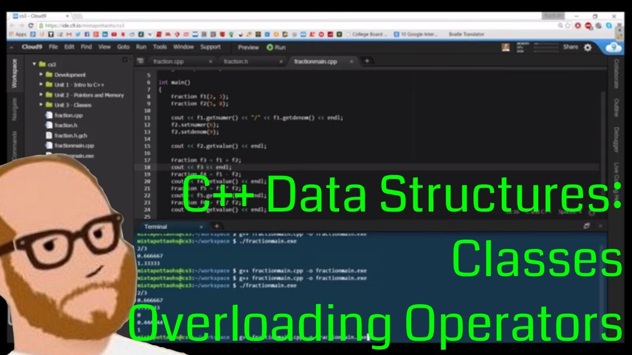 Data Structures in C++ - Classes - Day 2 - Overloading Operators - YouTube