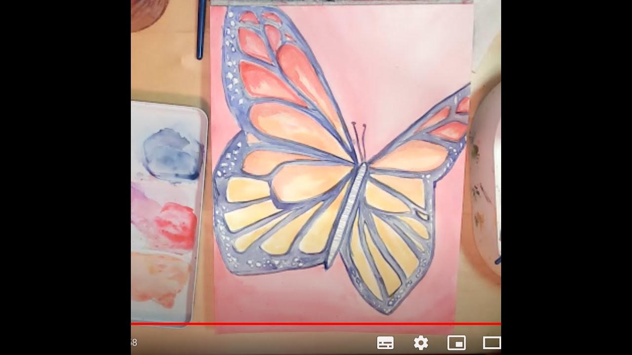 How to Paint a Butterfly - Easy Watercolor Painting Tutorial for Beginners