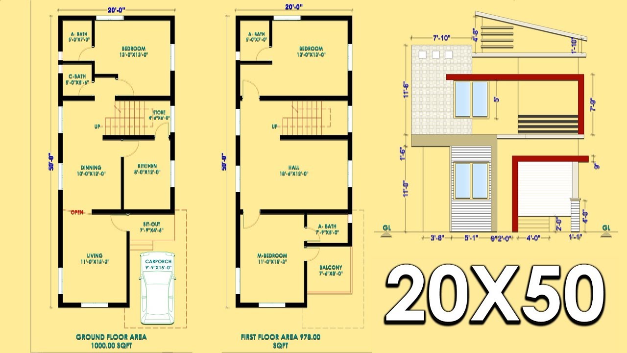 90 sqm plan 20X50 floor Plan EXPLAINATION Ep003 YouTube