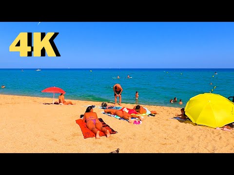 Playa de Pescadors 🌊🌴🤩☀️ in Badalona (Barcelona Province) Spain 🇪🇸, 4K, tourism, travel