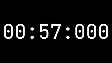Countdown timer 57 seconds [00:57:000] - White on black with milliseconds