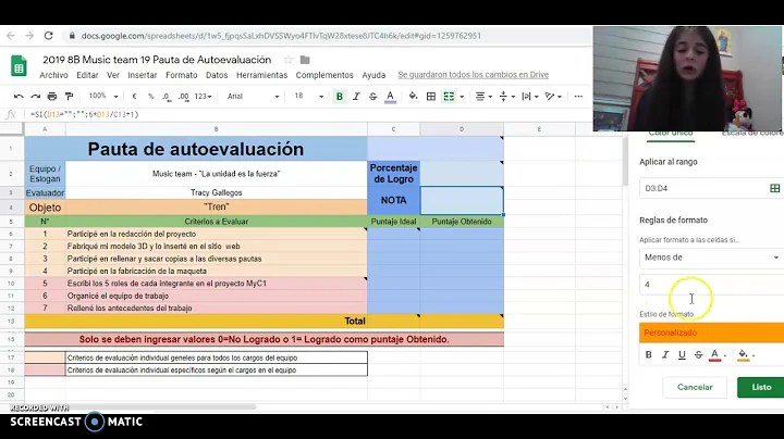Explicando la pauta de autoevaluacin Tracy Gallegos