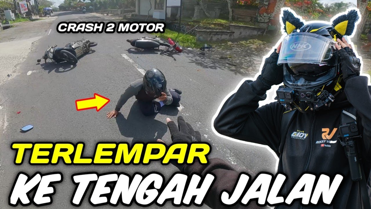 MENOLONG 2 MOTOR YANG BERTABRAKAN DI JALAN