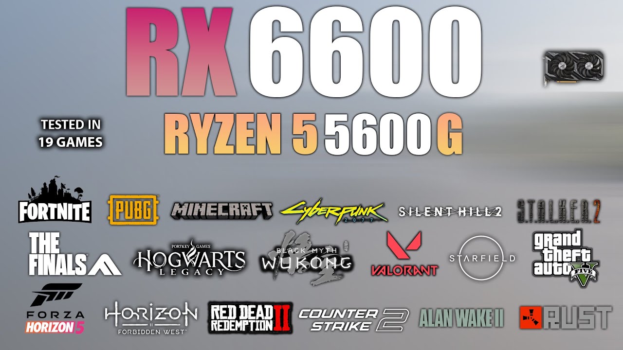 RX 6600 + Ryzen 5 5600G : Test in 19 Games - RX 6600 Gaming - YouTube