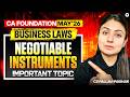 Important Topics of Negotiable Instruments | CA Foundation May 2026 | CS Pallavi Parihar