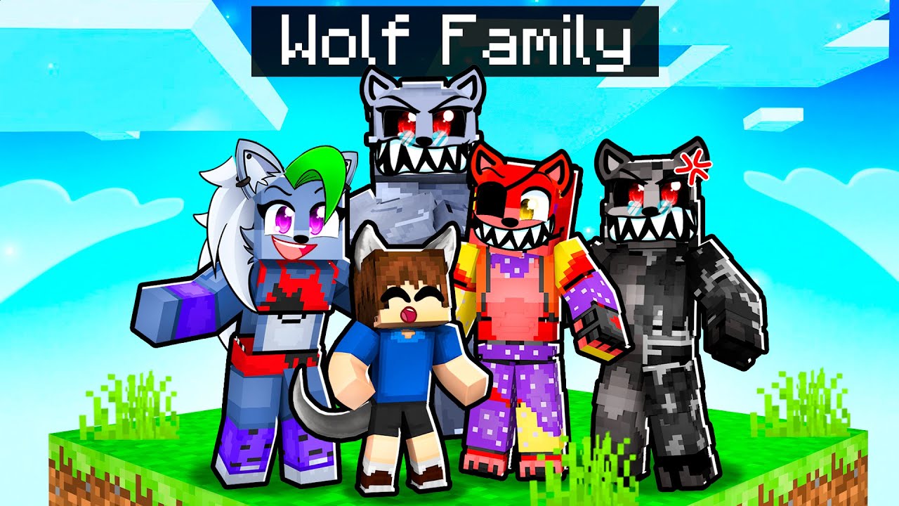 SURVIVING One Block Skyblock With The ROXANNE WOLF FAMILY