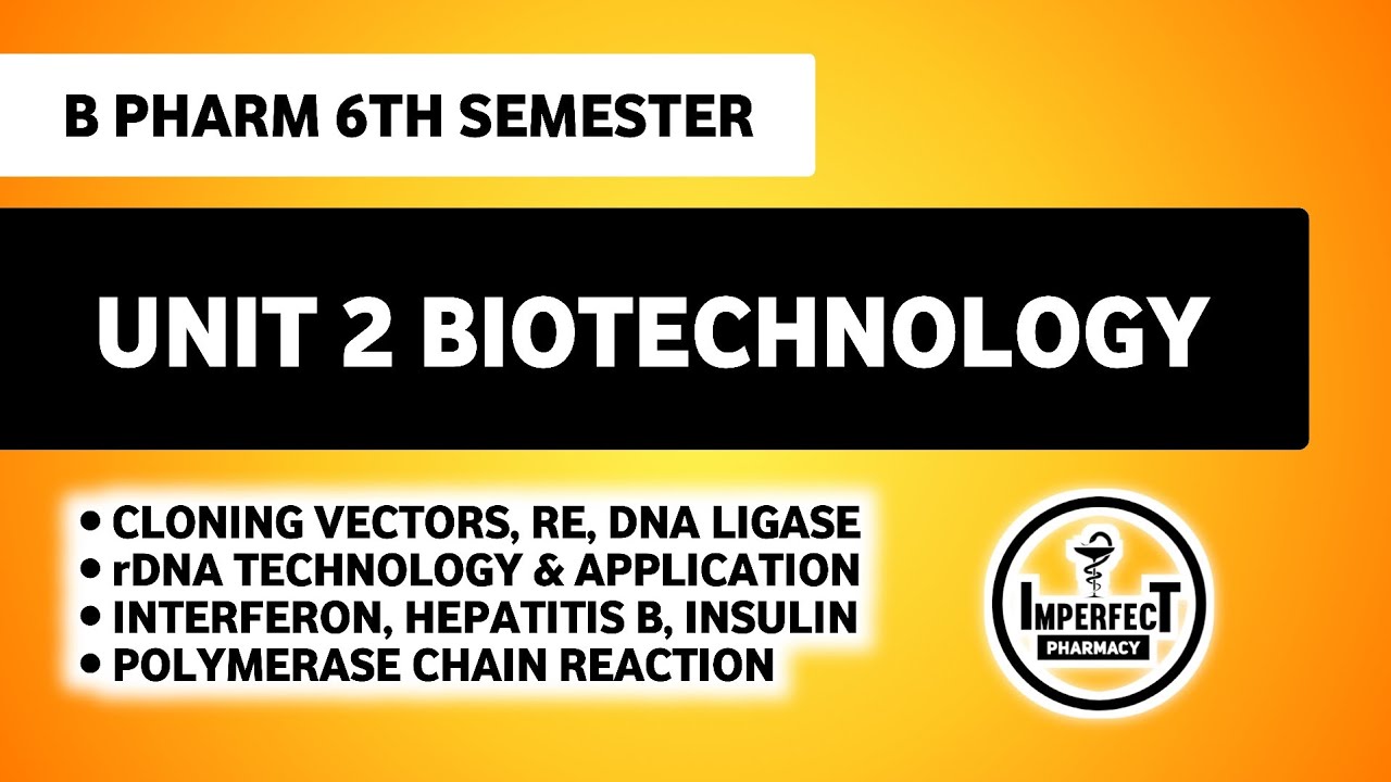 Cloning Vectors | rDNA Technology | Insulin Production | PCR | Unit 2 ...
