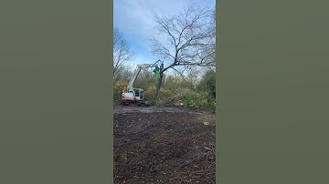 Takeuchi TB2150R with OMEF 400 tree shear Treeclear UK Ltd