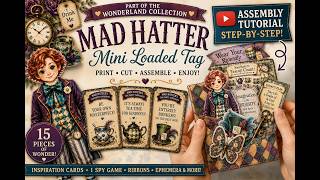 Mad Hatter Mini Loaded Tag 🎩 | Wonderland Printable Craft | Easy Assembly Tutorial