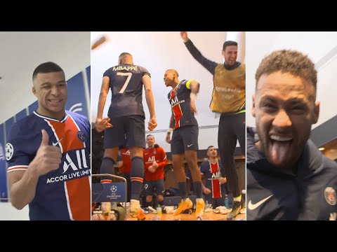 SCENES in the PSG dressing room after they knocked out Bayern!