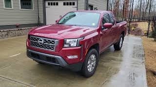 2023 Nissan Frontier SV 4wd pickup 10 K Honest review MPG ride handling tires motor