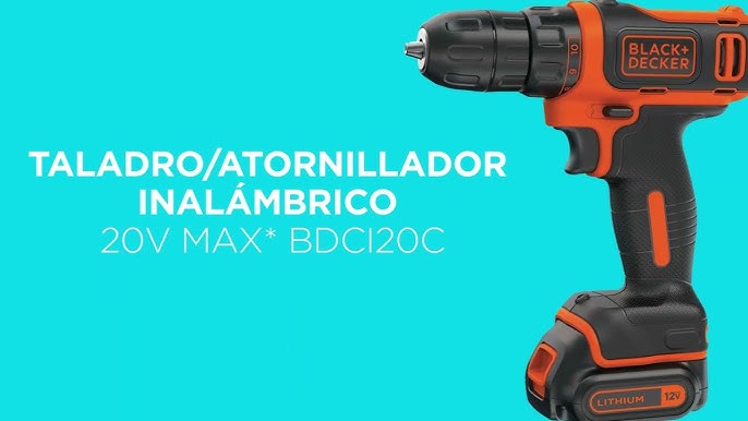 Taladro atornillador inalámbrico de 10mm Black+Decker LD12S 12V + accesorio  110V/220V