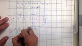 Using the distributive property to rewrite an expression