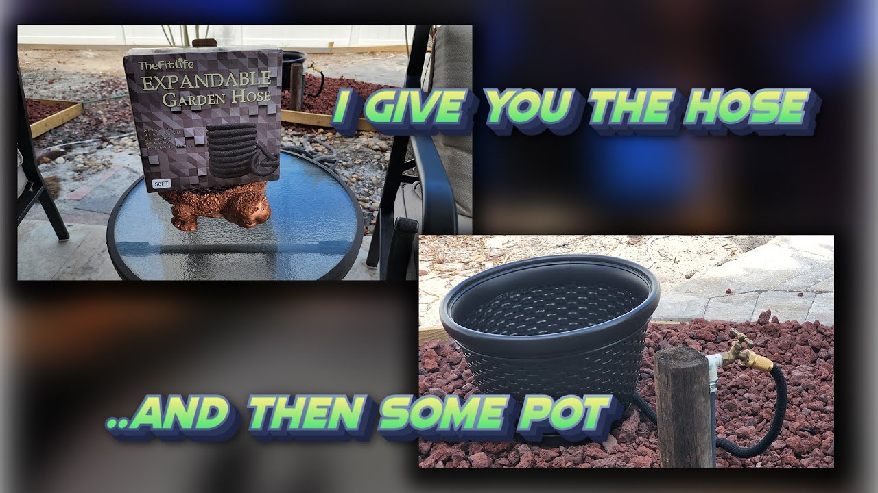 Fit Life Expandable Garden Hose plus Suncast Hose Pot and landscaping update!