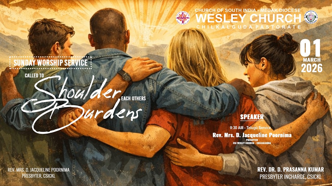 01 MARCH | SUNDAY WORSHP | 9:30 AM | Rev. Mrs. D. JACQUELINE POORNIMA