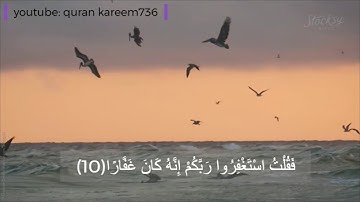 سورة نوح من الآية 10 للآية 20 ، للقارئ ياسر الدوسري