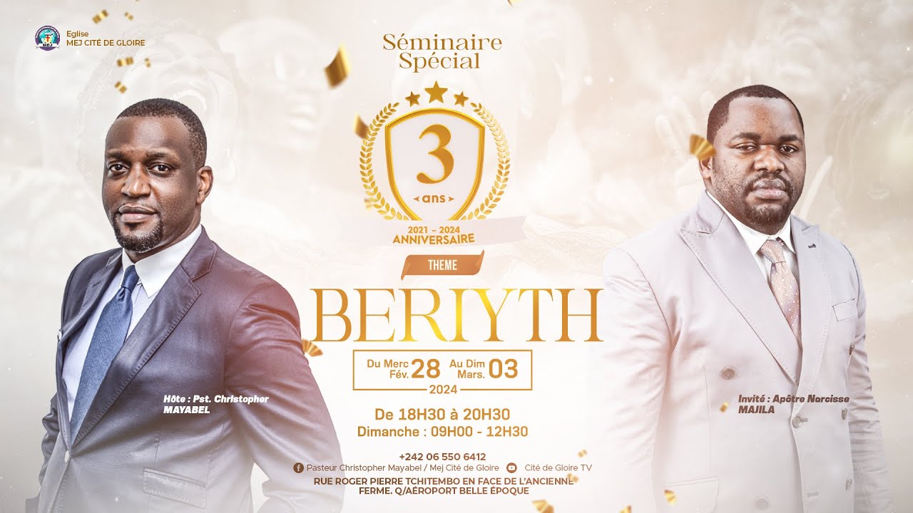 🔴 SÉMINAIRE CÉLÉBRATION ANNIVERSAIRE 3ANS | DAY 2 | BERIYTH | Apôtre ...