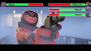 Kitty Kat Vs Diane Foxington With Healthbars - The Bad Guys 2
