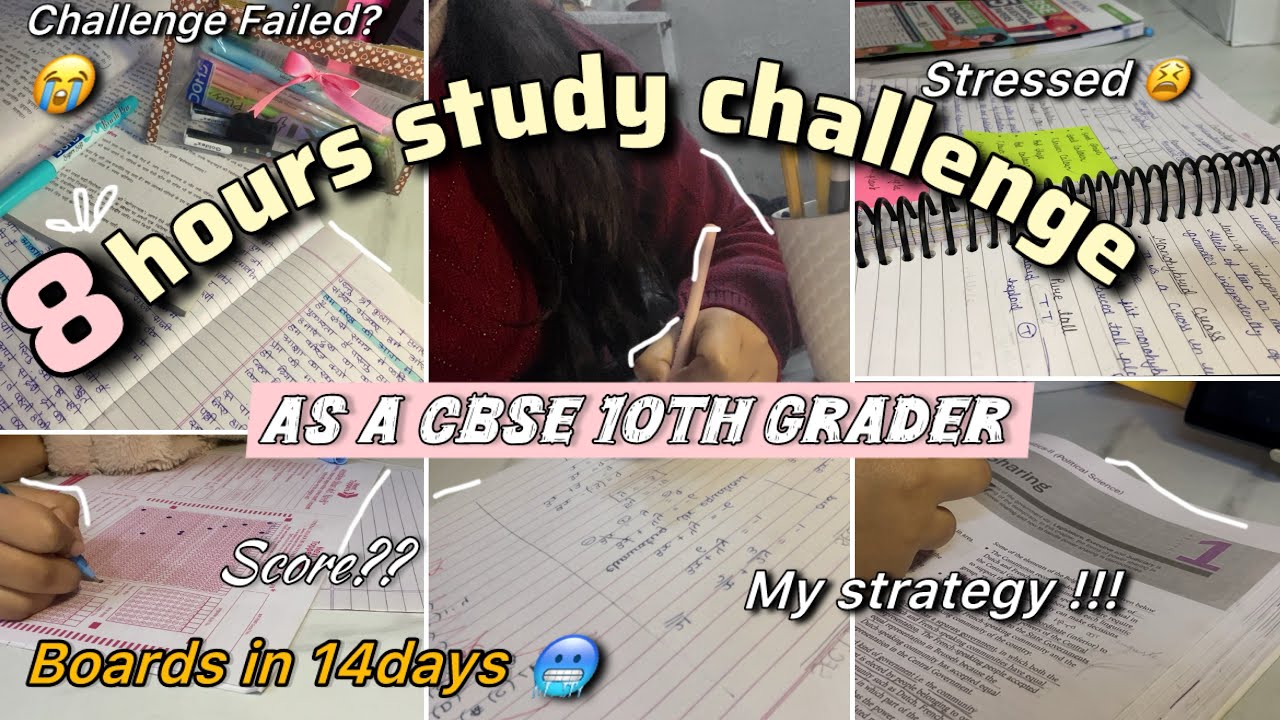 8 hours study challenge as a cbse 10th grader || preparing for boards ...
