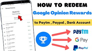 How to transfer Google Opinion Rewards Balance to Paytm or Google Pay / bank account 2022 New Trick screenshot 5