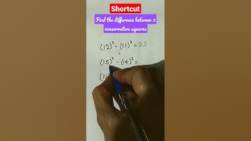Shortcut of finding Difference between squares of 2 consecutive no. #mathshorttrick #maths
