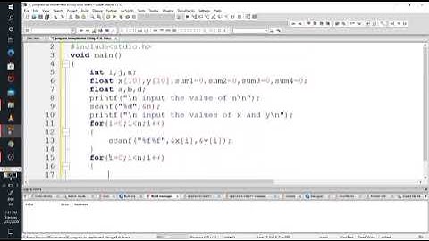 fitting a straight line using C