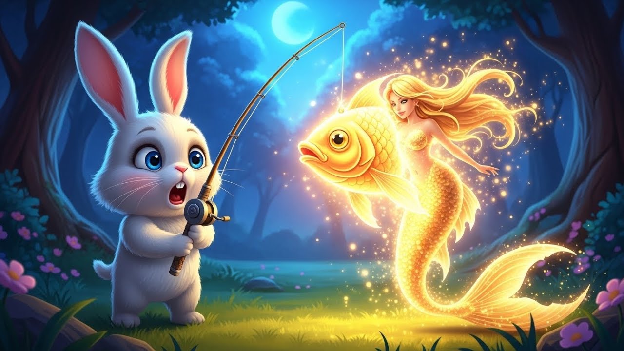 The Bunny Caught a Golden Fish… But It Transformed Into a Mermaid!