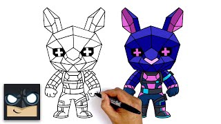 how to draw bunnywolf new fortnite neon jungle skin