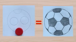 How to draw a football step by step 2024  (very easy)