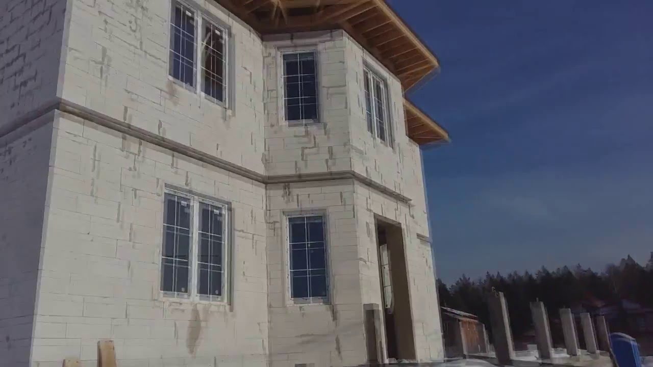 Строительство газобетонного дома в д Оболдино - YouTube