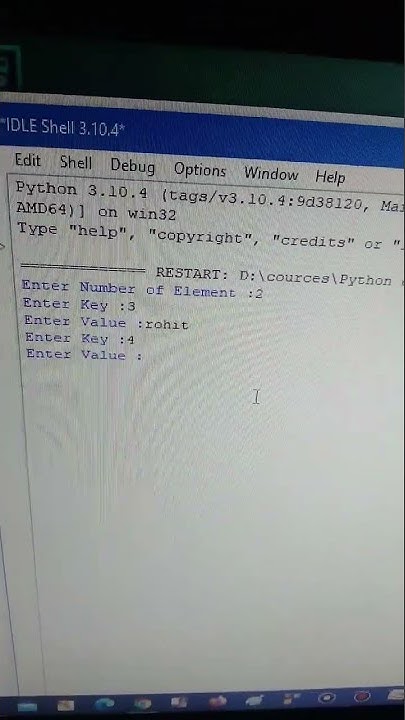python programming language dictionary input method from user - YouTube