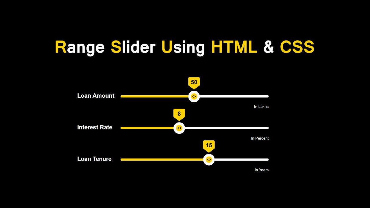 How To Make Range Slider Using HTML and CSS | Create Slider Selector For  HTML CSS Website - YouTube