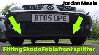 How to - fit Skoda fabia splitter to a Clio 182 How to - fit Skoda fabia splitter to a Clio 182