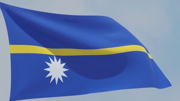 Waving flag of Nauru
