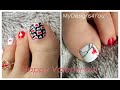 ♥ 2 Valentine's Day Nail Art Design Tutorials. (Handpainted Pedicures) ♥