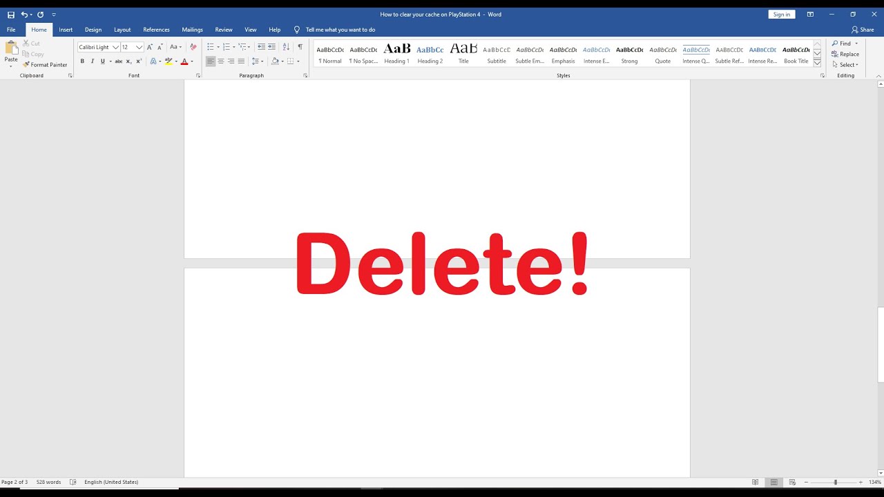 How To Delete a Page In Word