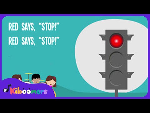 Green Says Go Traffic Lights Lyric Video - The Kiboomers Preschool Songs x Nursery Rhymes