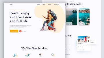 Responsive Travel Website Design Using HTML CSS and JavaScript | Dark & Light Mode