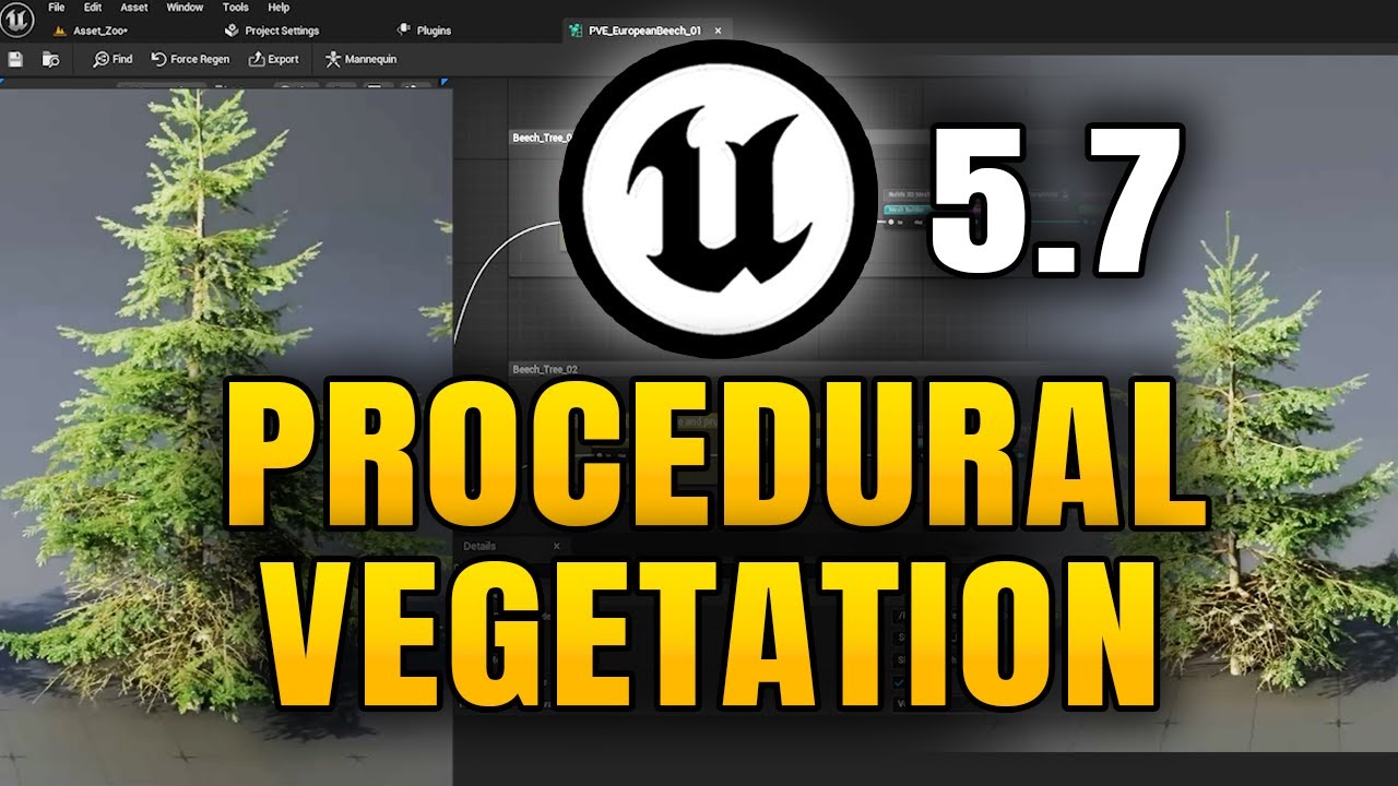 Unreal Engine 5.7 NEW Procedural Vegetation Editor - YouTube
